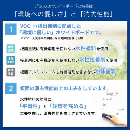 PLUS Plus Whiteboard Wall Hanging [Frame with few steps] Width 906 x Height 606 mm (marker and eraser included) Plain PWK2-0906SS 428991