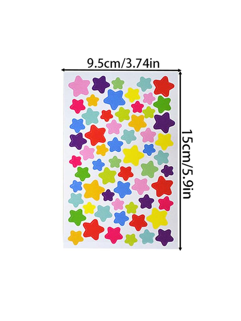 6pcs/12pcs/18pcs Children Stationery Random Color Star Stickers, Handmade DIY Photo Album Decoration Accessories Planner Sticker Back To School