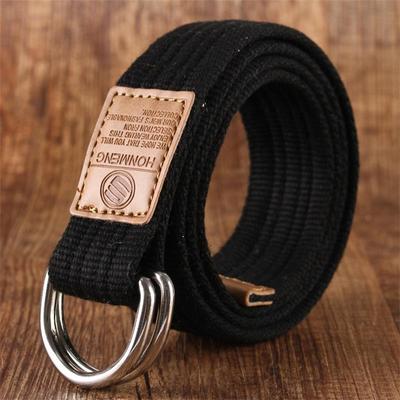 Korean-Style19Color Double Ring Canvas Belt Casual Pants Canvas Belt Trendy Double RingDYouth Pants Belt with