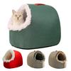 Warm Cat Cave Bed Cozy Pet Calming Nest Plush Hooded Cat Bed Fluffy Winter Cat Cave with Removable Inner Cushion for Indoor Small Cats Under 20lbs