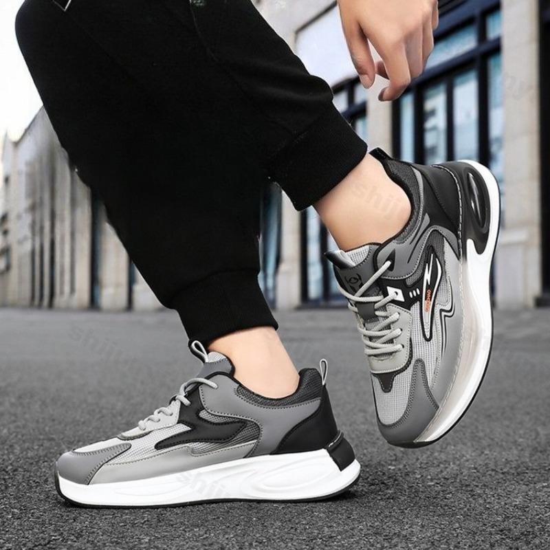 Fashion Mesh Breathable Low Top Casual Non Slip Sports Shoes for Men 2025 Autumn New Comfortable Fashion Versatile Thick Soled Sneakers