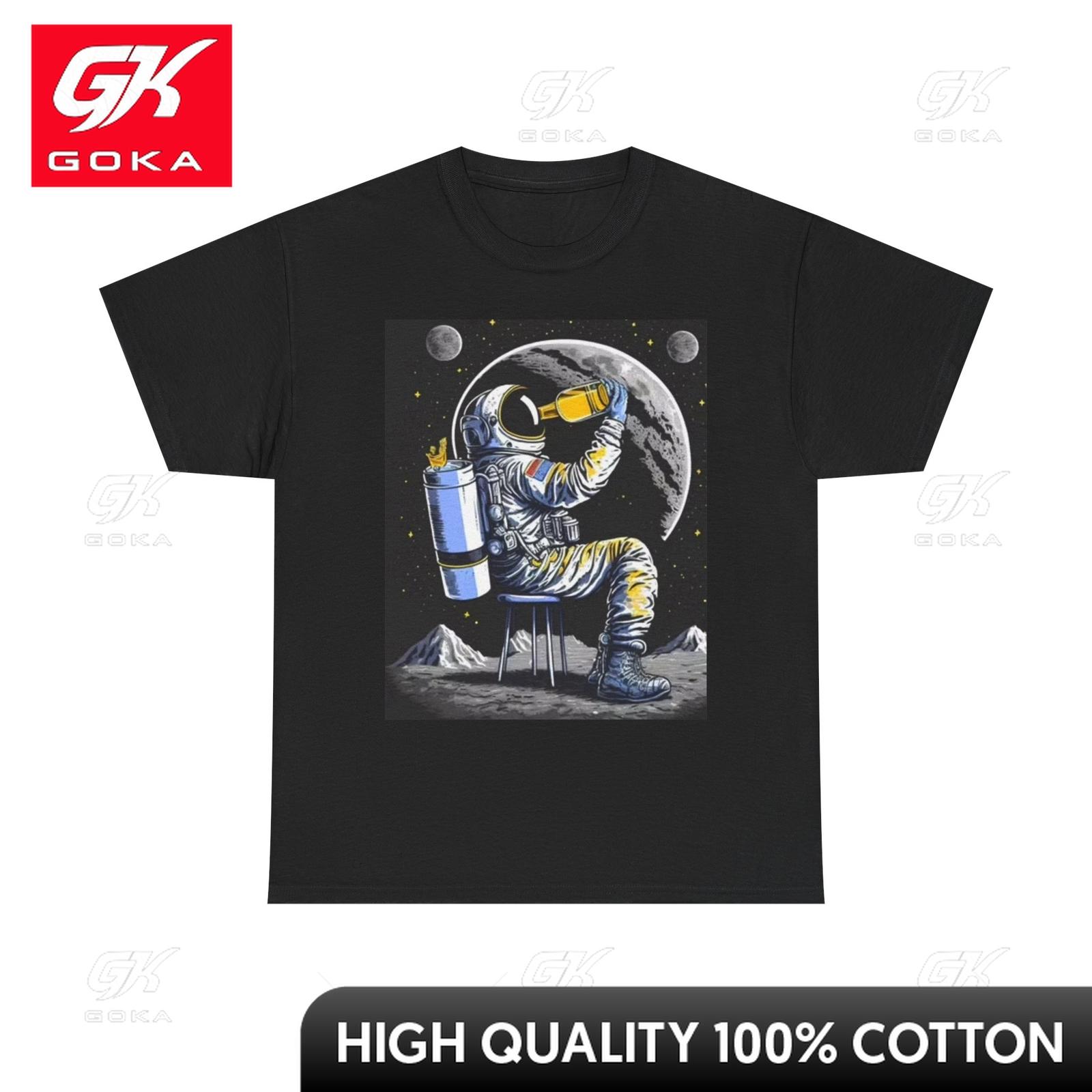 

Drunk Astronaut Graphic T Shirt Funny Space Booze Beers Unisex Heavy Cotton Tee EcoFriendly Soft Cotton Tee Abstract Tees S