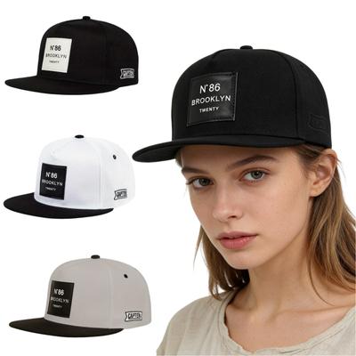 Hip Hop Snapback N°86 Brooklyn Flat Bill Baseball Cap Leather Patch Fashion Street Dad HatAdjustable Streetwear for Men Women
