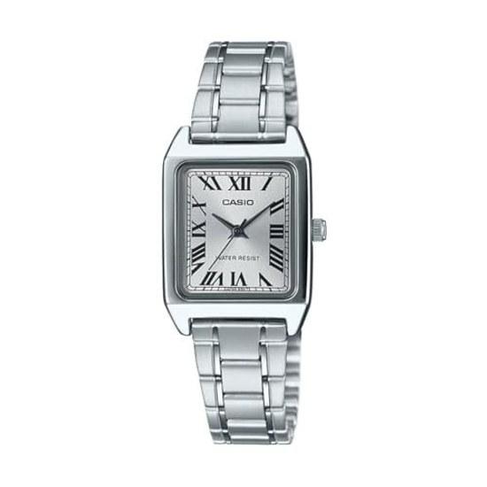 שעון יד קוורץ סטנדרטי לנשים CASIO LTP-V007D-7B רצועת מתכת כסופה דגם בינלאומי
