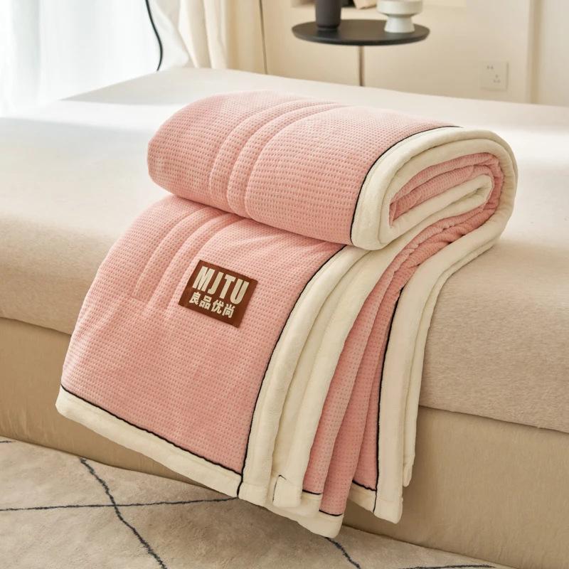 

Plush Warm Winter Throw Blanket A Grade Coral Fleece Flannel Soft Thick Blankets For Sofa Single Double Couple Furry Sofa Cover 100x150cm 1pcs