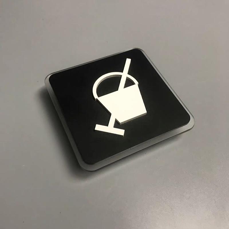 Black Toilet Sign Plate Acrylic  Wash RestrRoom Door Wall Label Sticker Wc Holder Signage Board Art Hotel Bathroom Decor