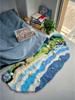 Blue Ocean Handmade Moss Rug Crochet & Knitting Kit for Living Room & Bedroom