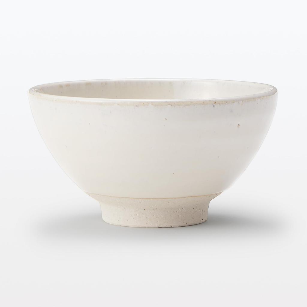 MUJI Mino Ware Rice White Glaze 84319167 Bowl, Round, Small,