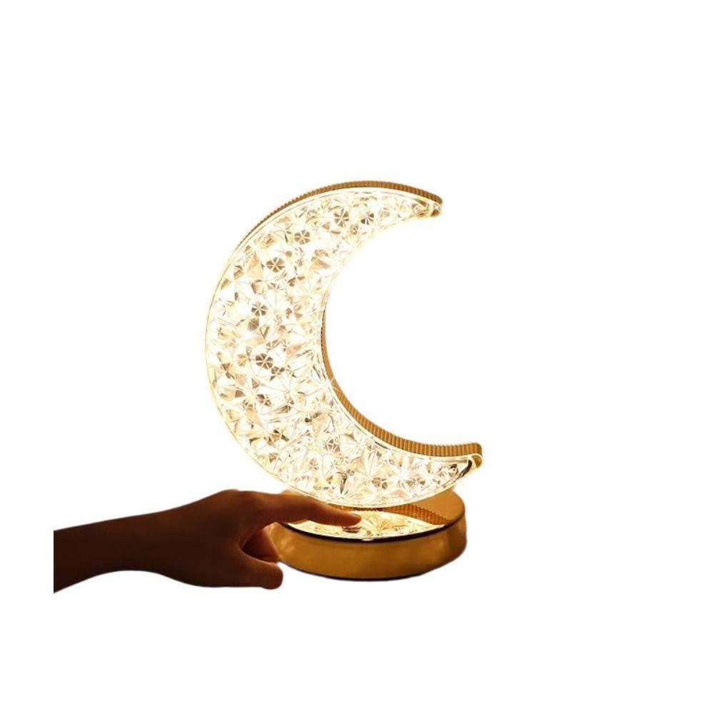 USB Rechargeable Crystal Night Light Dimmable Beside Lamp Creative Gift Desk Light