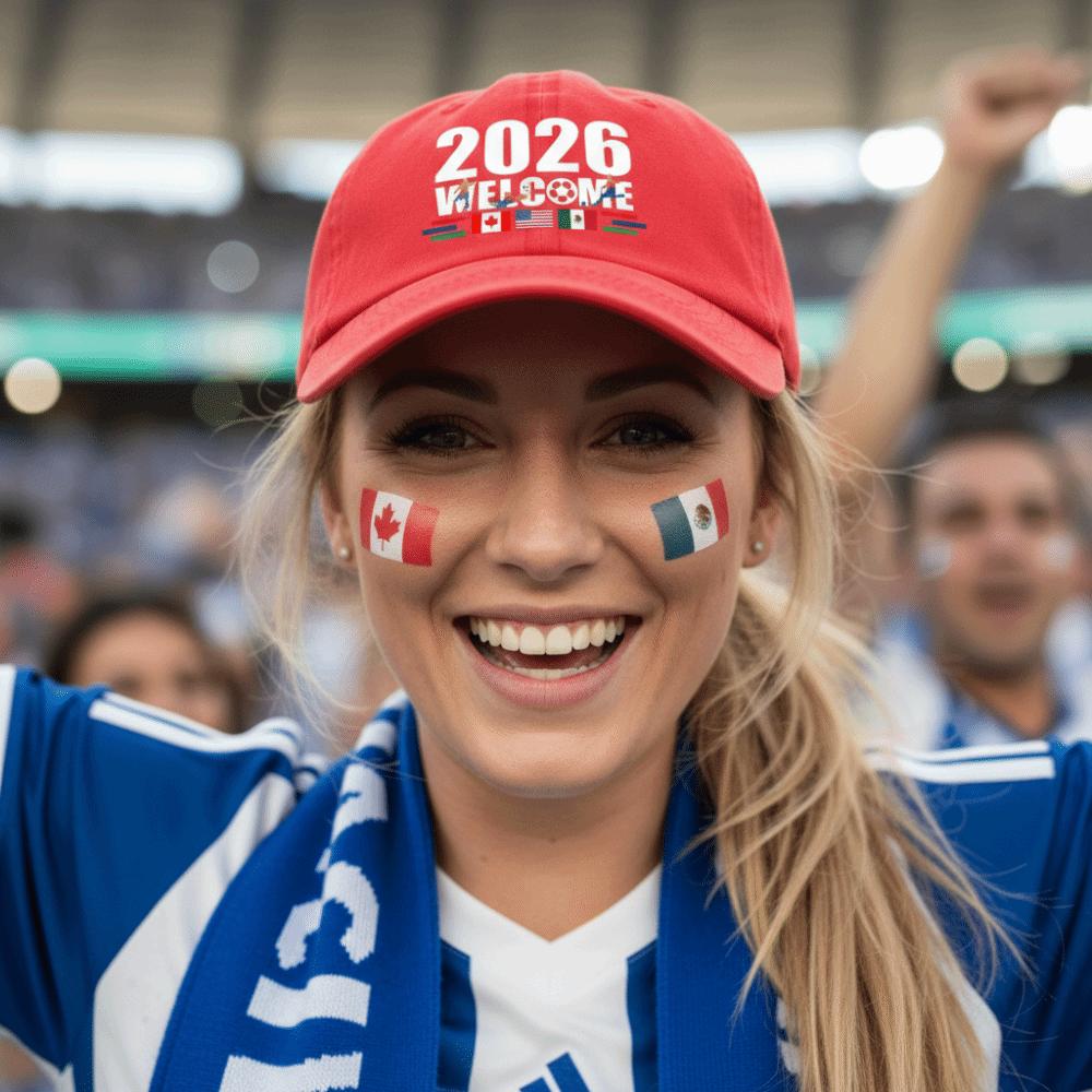 Casual 2026 Football Themed Baseball Cap Adjustable Versatile Sun Visor Embroidery Letter Breathable Peaked Hat Unisex