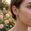 Sweet Tulip Bud Earrings Colorful Stud Earrings Fashion Color-Blocked Earrings  Office Wear