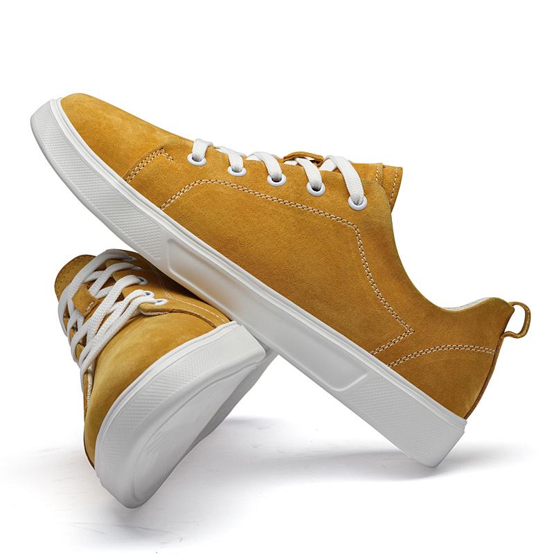 

Мода 2025 Новые мужские дышащие кроссовки Кожаные мужские удобные балетки Мужская повседневная обувь для ходьбы Мужская уличная обувь для скейтборда 46 жёлтый