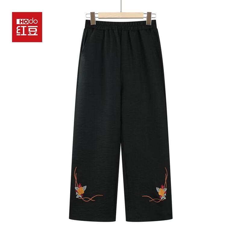 Hodo Women s Mid-Elderly Summer Thin High-Waist Cropped Pants 2XL