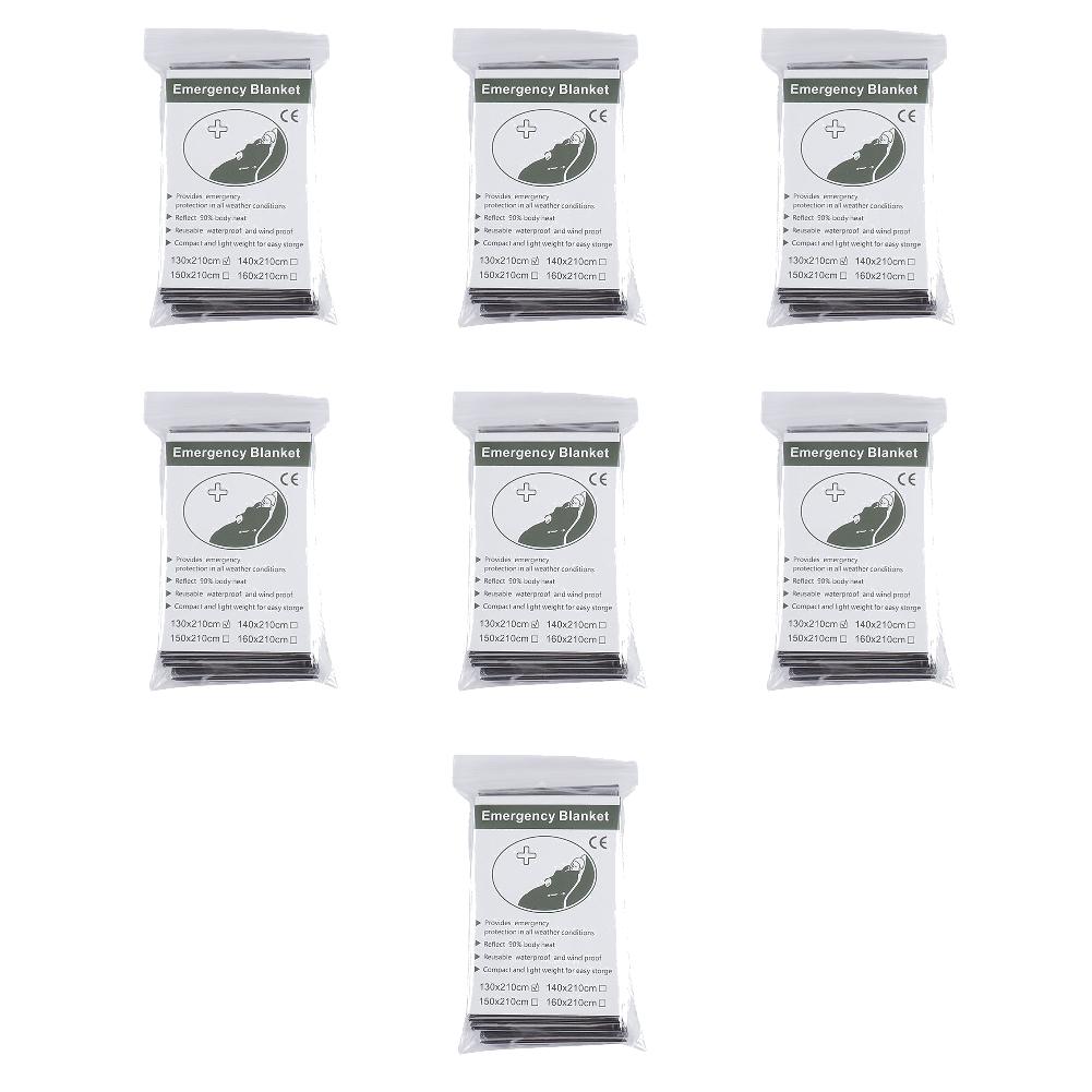 130x210cm Gigantische Rettungsdecke Notfallausrüstung Folie Mylar Thermodecke Silberne Folien-Decke Perfekt für Wanderungen Marathons