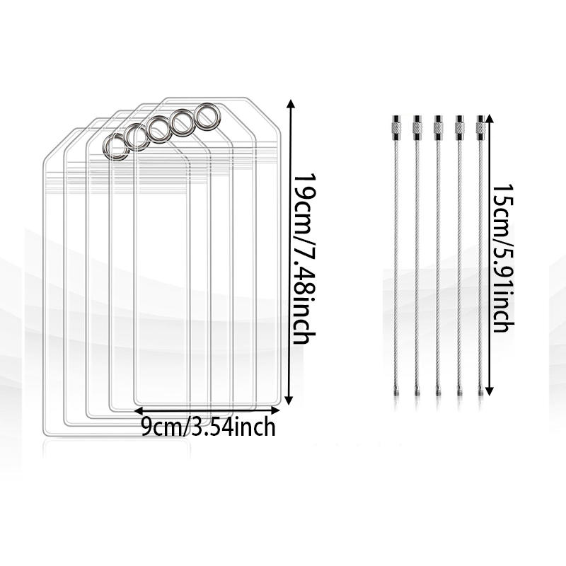 

5pcs/Set Cruise Luggage Tags Waterproof Transparent Tags Metal Loop Travel Accessories Aircraft Baggage Tags for Easy Sorting