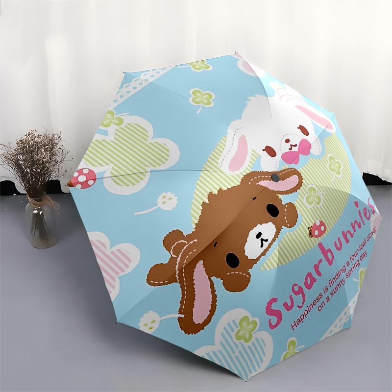 Sugarbunnies, Sanrio Automatic Open/Close Umbrella-Cute Umbrella with Cute Design, Portable 3-Fold Compact Umbrella for Men & Women, Hallowe