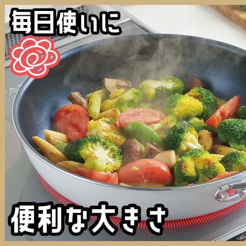 Natural Plus" IH-Compatible Glass Frying Pan with Lid, 26cm, NRP-04