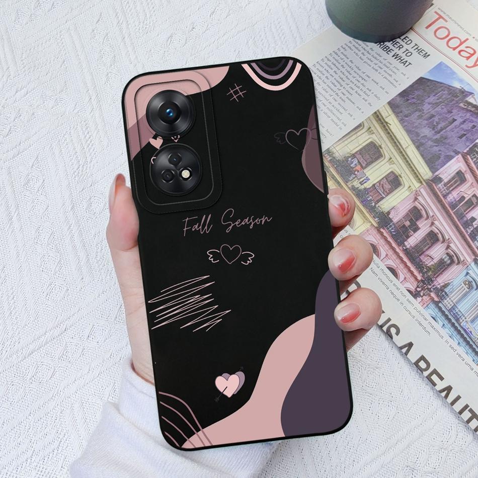 Per Custodia Telefono Oppo Reno 8T 8Z Cuore Amore Protezione Fotocamera Morbido Silicone Liquido Copertura Posteriore Per OPPO Reno8T 4G 5G 8 Lite Guscio