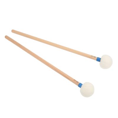 2 Stück Trommelschlägel Filzkopf Holzgriff Rutschfest Instrument Zubehör Set Kit zum Spielen Blau