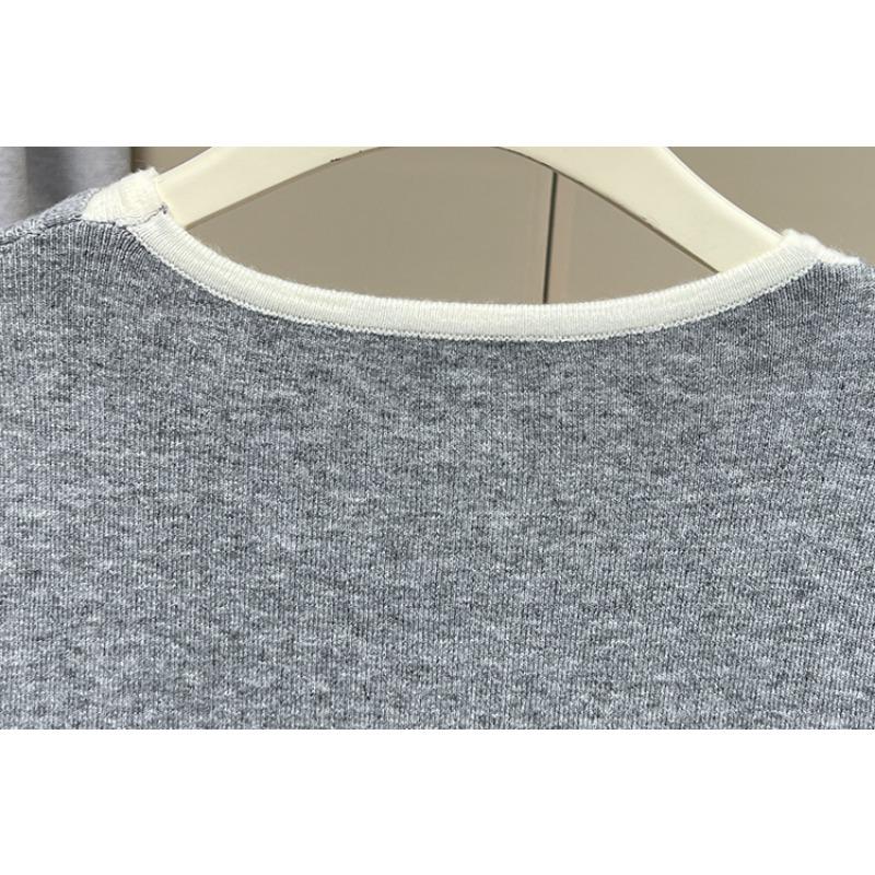 Fashion Versatile Fake Two Piece Knit Plus Size Long Sleeve Sweater For Women