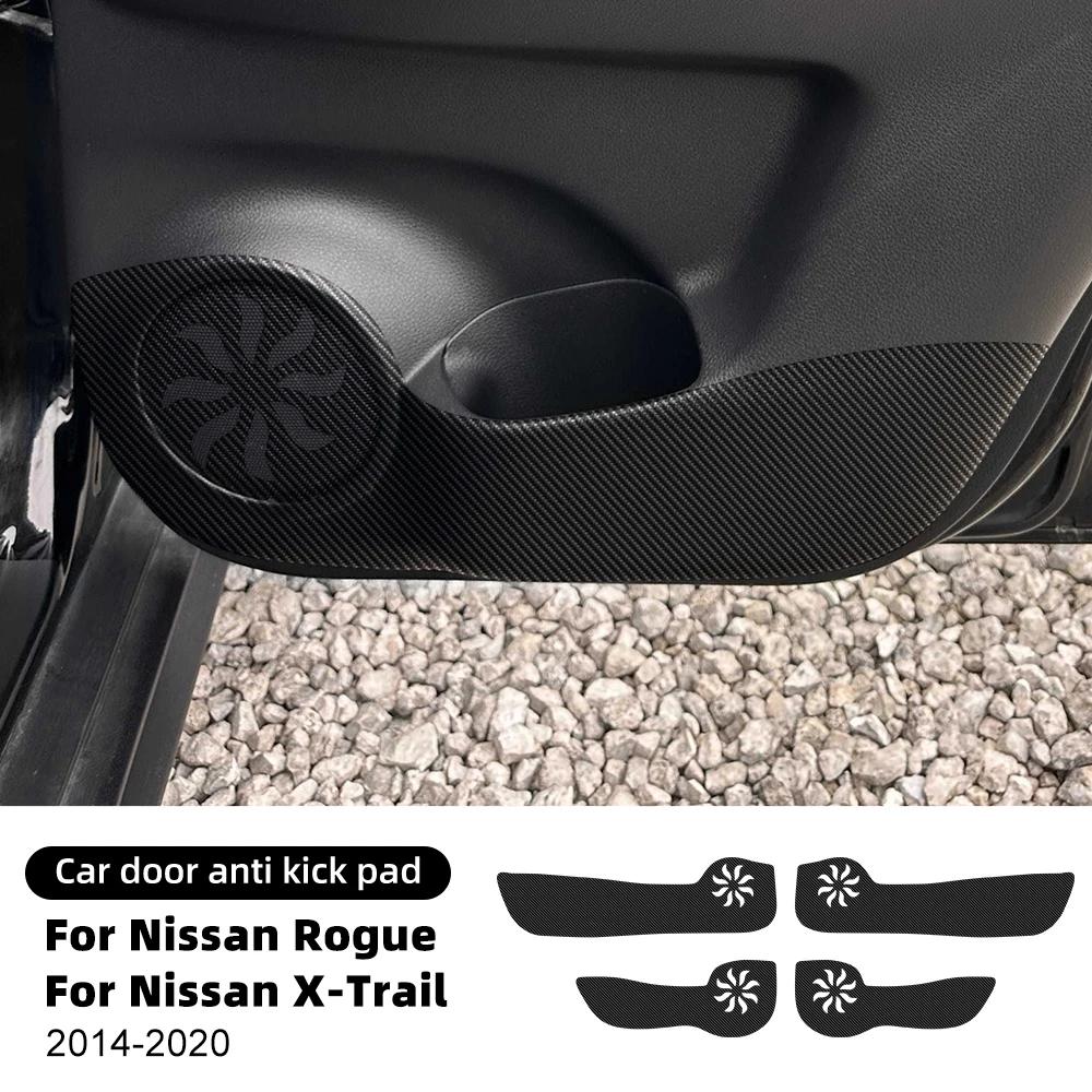 Door Anti-Kick Pad for Nissan X-Trail T32 Rogue 2 2014-2020 Leather Carbon Fiber Interior Sticker Carbon Fiber Texture