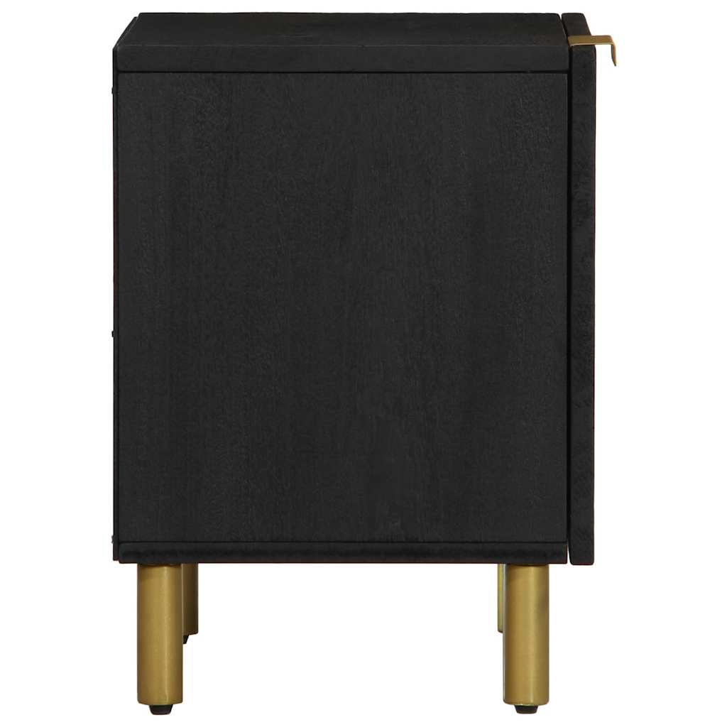 Vidaxl Szafka Nocna, Czarna, 40X33X46 Cm, Lite Drewno Mango