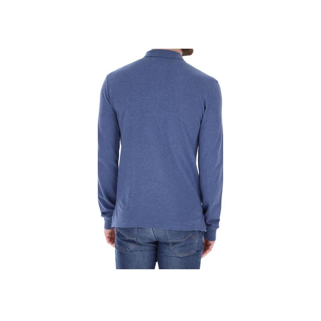 Polo Ralph Lauren Solid Color Logo Embroidered Long Sleeve Polo Shirt Men Tops Blue 710681126-057