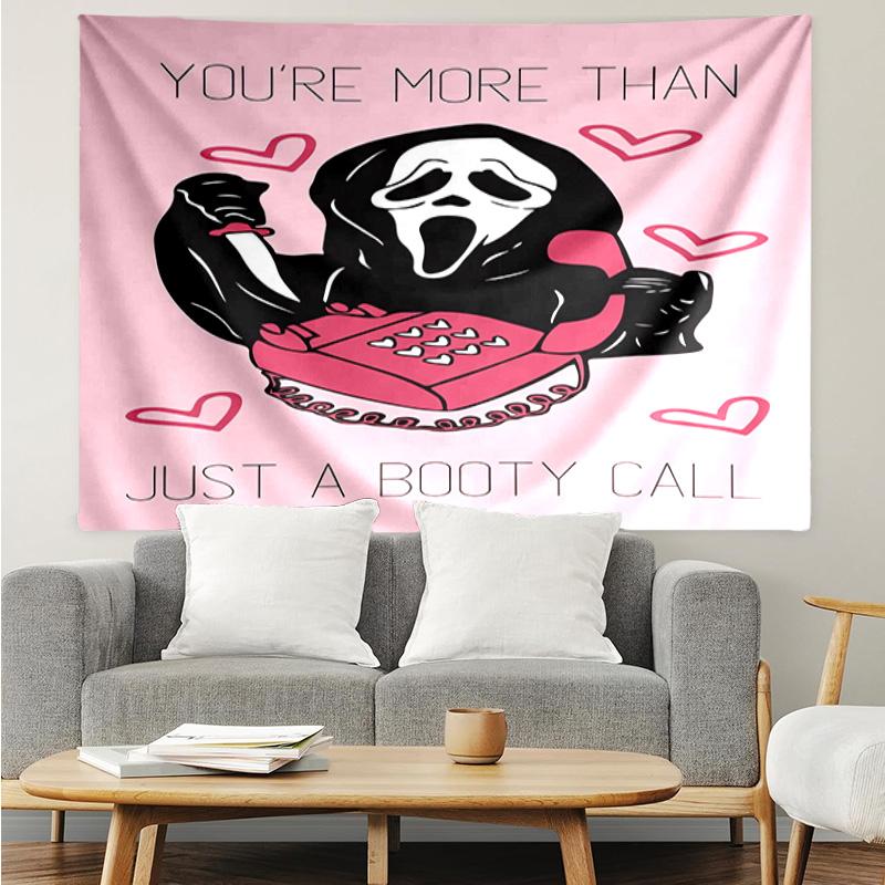 1PC Ghostface Greetings Poster K-pop music group Tapestry Accessories for Bedroom,Livingroom, dormitory Room Wall Decor Fan Birthday Gifts