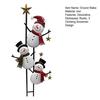 Rustic Snowman Yard Stake Vintage Metal Christmas Ground Stake, Distressed Sculpture with Three Climbing Snowmen Garden Sign for Outdoor Holiday