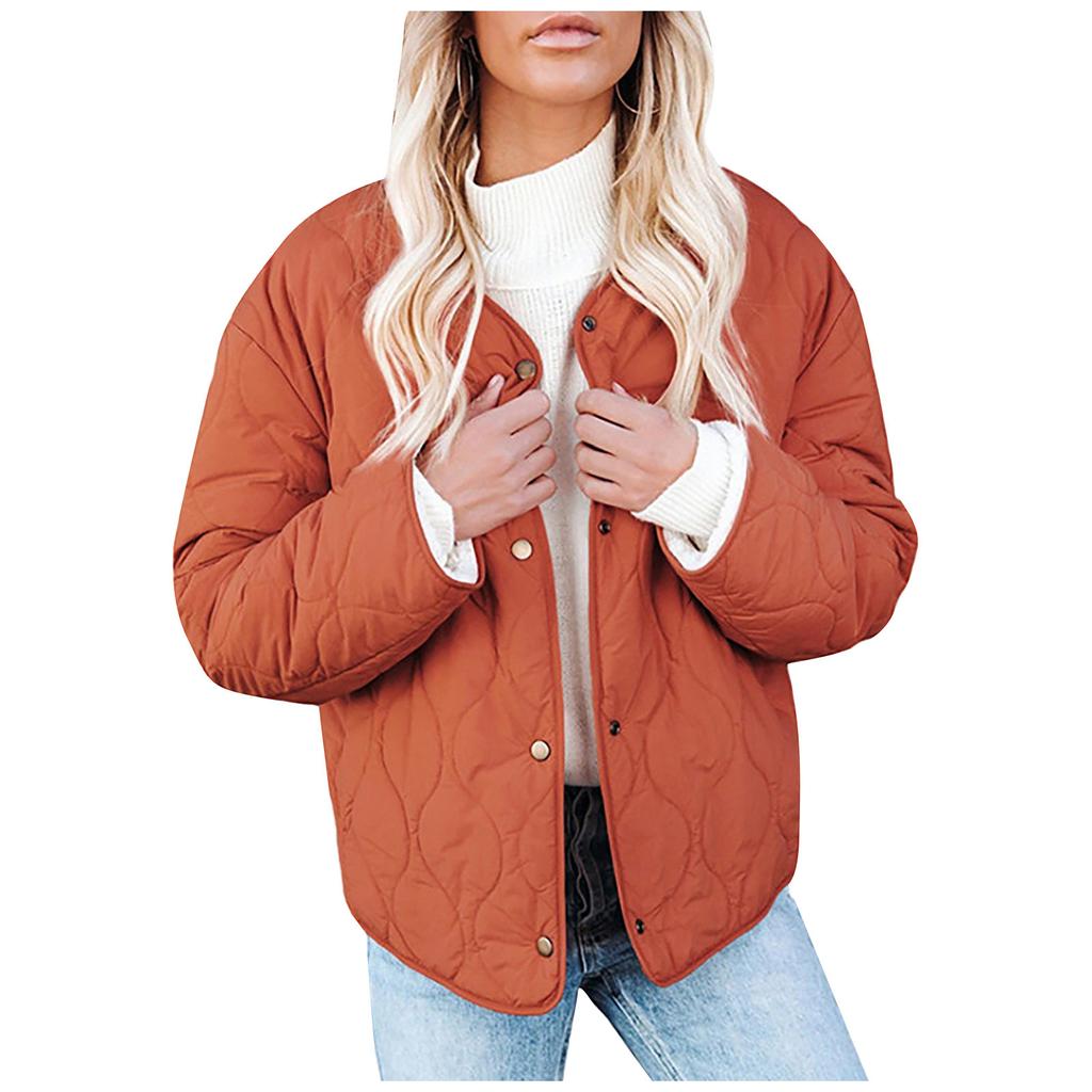 Women Winter Casual Fashion Solid Color Button Plush Jacket Long Sleeve Coat