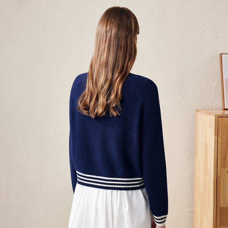 Komomoka Women's College Style 100% Wool Cardigan