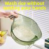 Kouzelné nástroje na mytí rýže: Sítko na omývání rýže, Košík na scezování vody, Miska na omývání zeleniny, Naběračka, Proplachování vodou, Košík na scezování vody