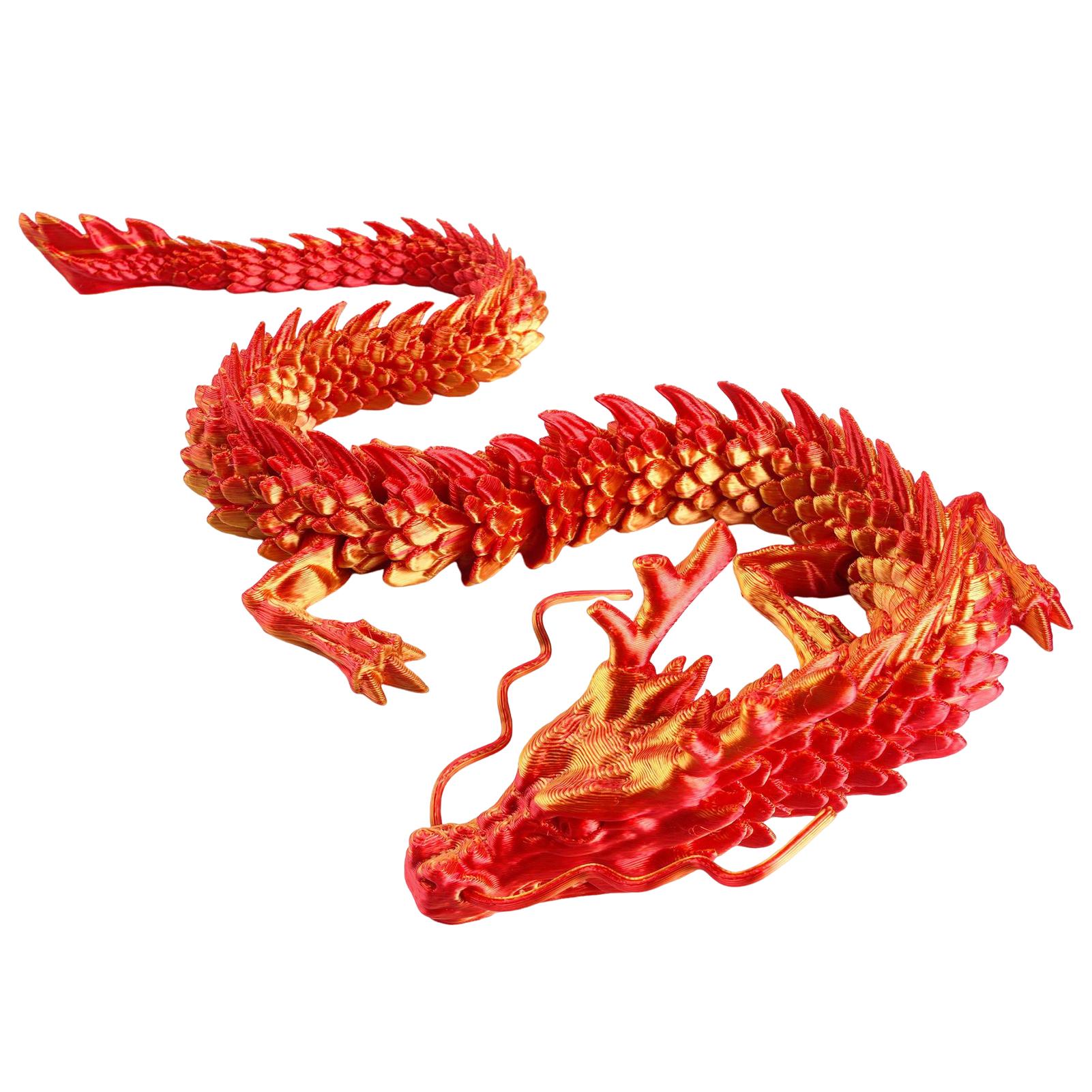 

30CM 3D Printed Colorful Chinese Dragon Antistress Fidget Toy Gifts for Kids Rotatable Figures Home Decorations