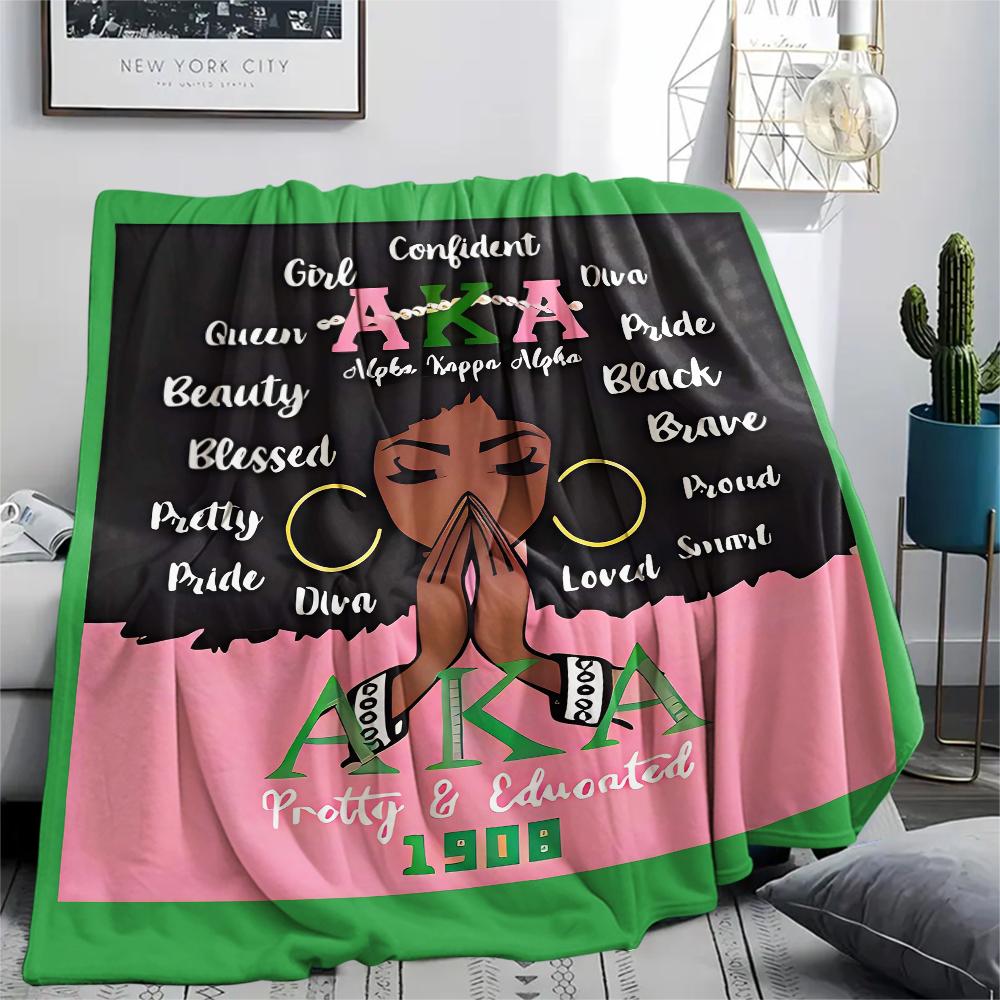 1Pc AKA Print Flannel Blanket, High quality Comfortable for All Seasons, Home Decor, Warmth and Comfort, Perfect for Christmas Gifts