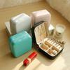 Mini jewelry storage box portable family travel earrings necklace storage box female ring organizer PU leather display box