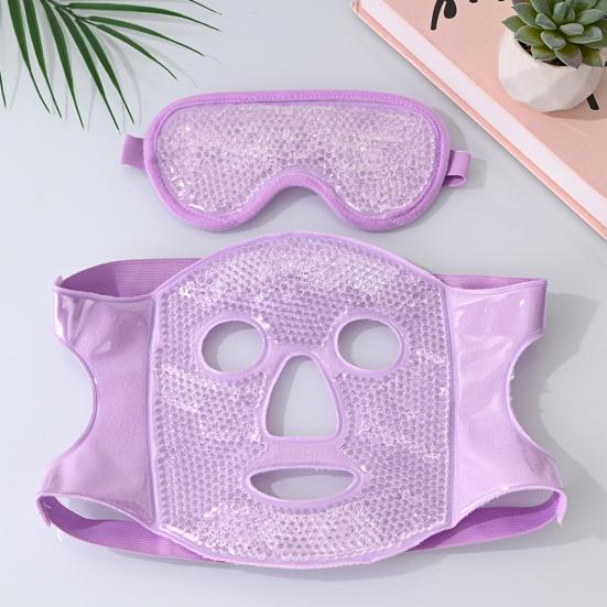 Ice Eye Mask And Face Mask Hot Cold Compress for Puffy Eyes Dry Eyes Migraines Toothaches Redness Relief Double-Sided Gel Beads Reusable Therapy Skin