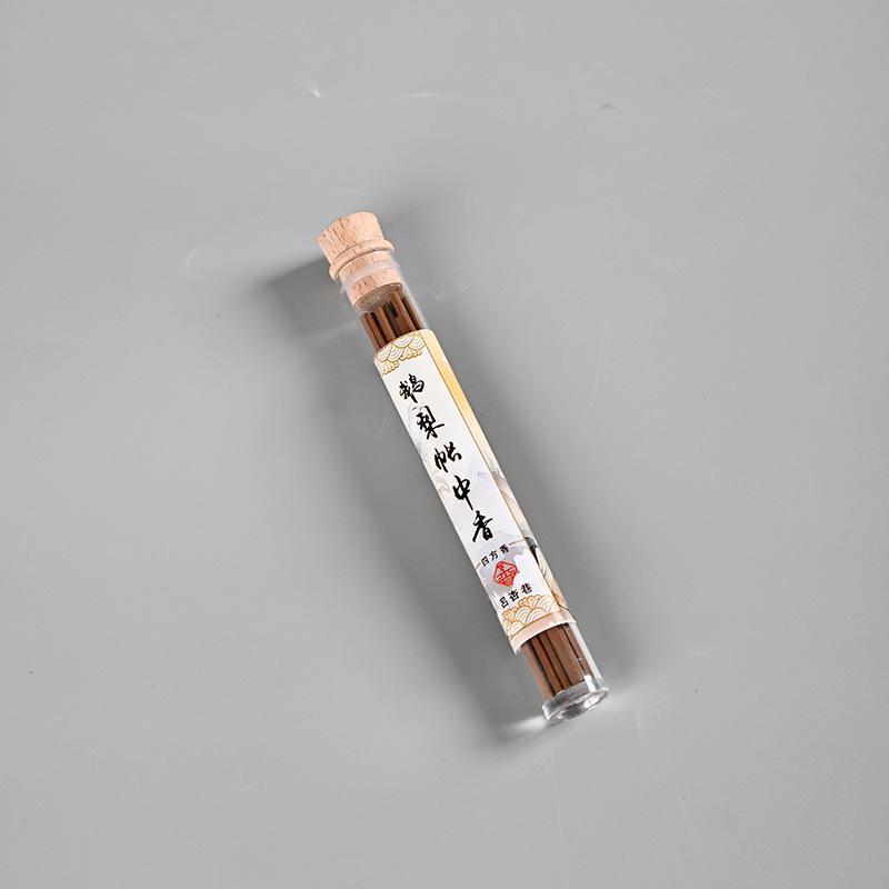 Amber Agarwood & Osmanthus Incense Sticks with Natural Cork Lid - Deodorizing Aroma for Home
