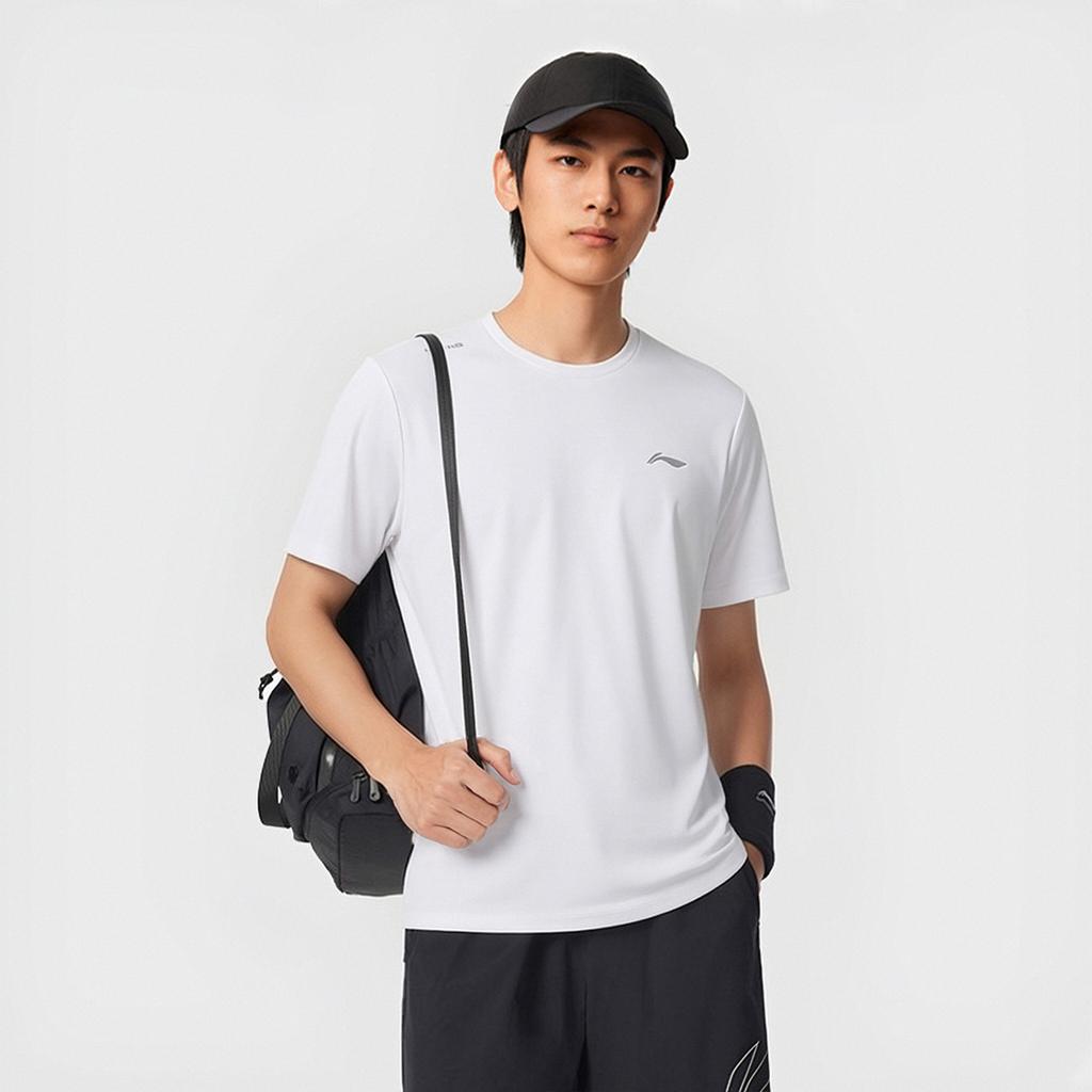 Li-Ning Fashionable Breathable Comfortable Short Sleeve T-Shirt Men tops White ATSW831-2