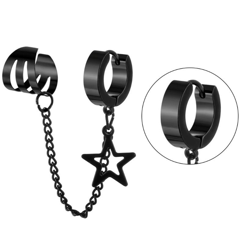Fashionable Five Point Star Ear Clips With Secure Ear Cuff Design Comfortable Ear Studs For Daily Wear