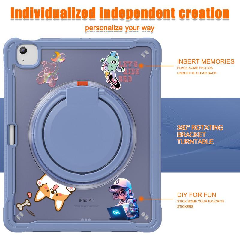 IPad 11th Gen Air 11-inch Protective Case With Acrylic Wrist Strap Kickstand Shockproof PC Shell Travel Use