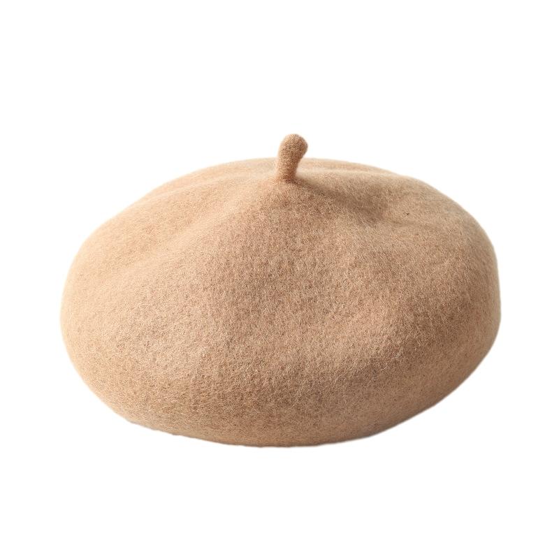 Autumn Winter Baby Girls Beret Hat Korean Warm Wool Hats for Kids Solid Color Toddler Infant Beanie Classic Children Accessories