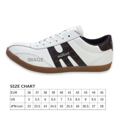 Mobus Men's Leather Sneakers, Genuine Leather, Sports, Casual, Walking Shoes, Current Model, HEIDE (White/Stone Grey, Size 25.0 cm)