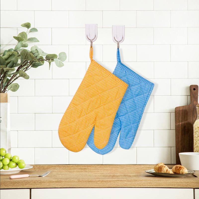 Heat-Resistant Anti-Scalding Kitchen Gloves - Thick Cotton Insulation for Baking