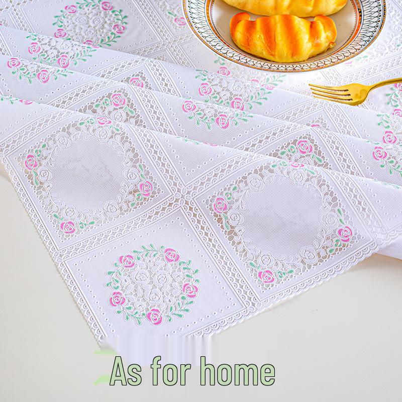 European Plain Lace Waterproof PVC Tablecloth - Anti-Scalding, No-Wash, Rectangular Dining & Coffee Table Mat