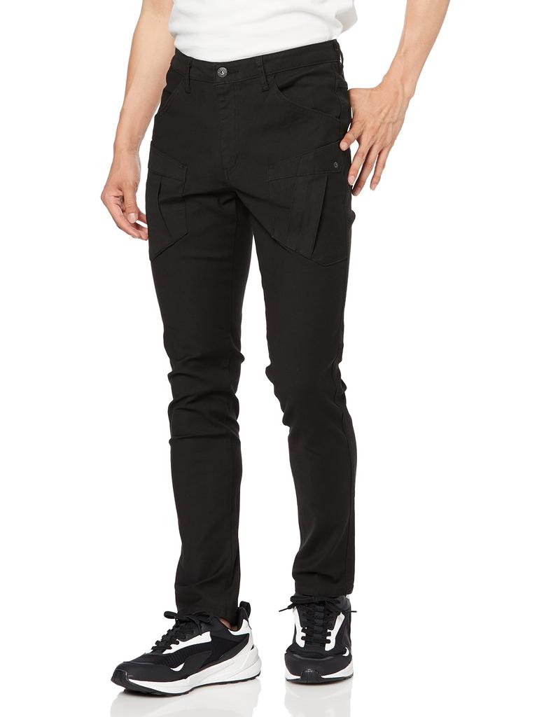 C17 Slim Cargo Stretch Cargo CX236 Size Men's Pants, Denim, (75 Black, Small)