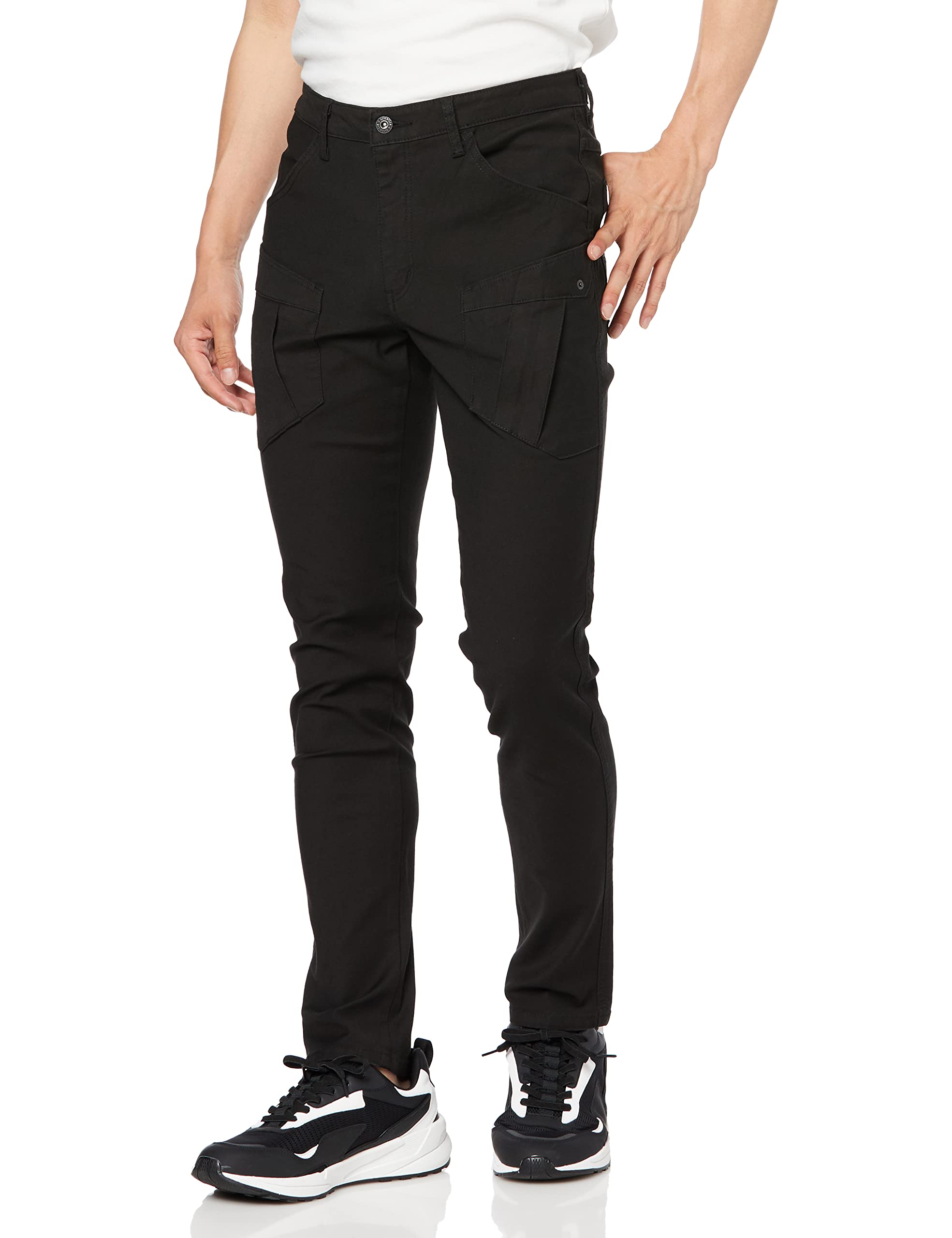 

C17 Slim Cargo Stretch Cargo CX236 Size Men s Pants, Denim, (75 Black, Small) чорний