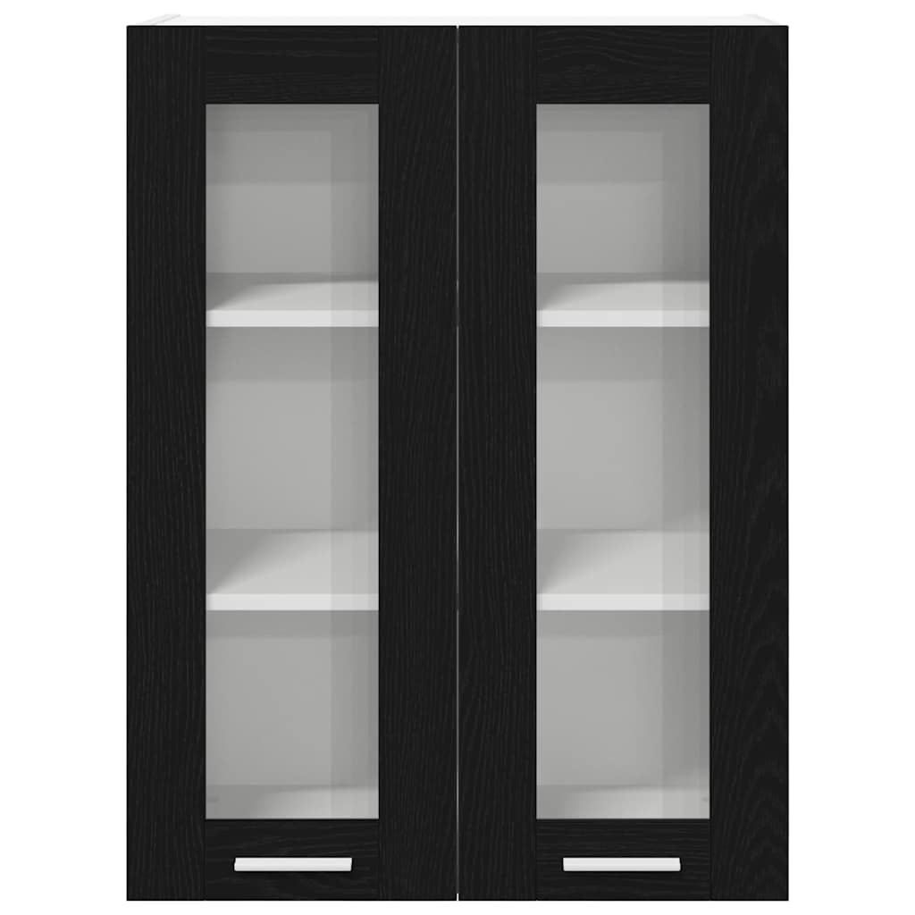 Hanging Cabinet Black Oak Effect 60 X 31 X 80 Cm Engineered Wood