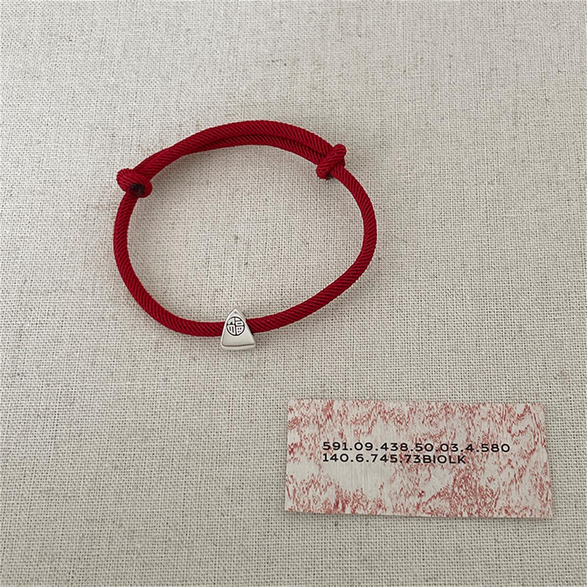 

Старинный браслет из стерлингового серебра 999 пробы, плетеный из красной веревки на год рождения, парные осенние, зимние и новогодние украшения 999 silver