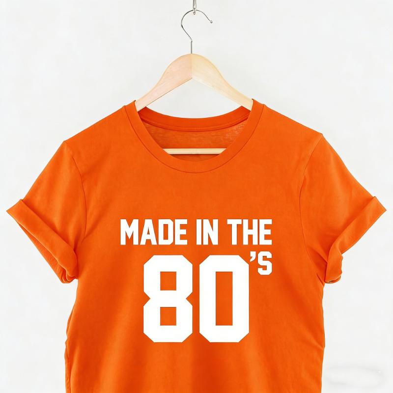 Made In The S Printed TShirt Tops Retro Eighties Simple Fashion Allmatch Unisex Tee Hipster Street Fashion Shortsleev