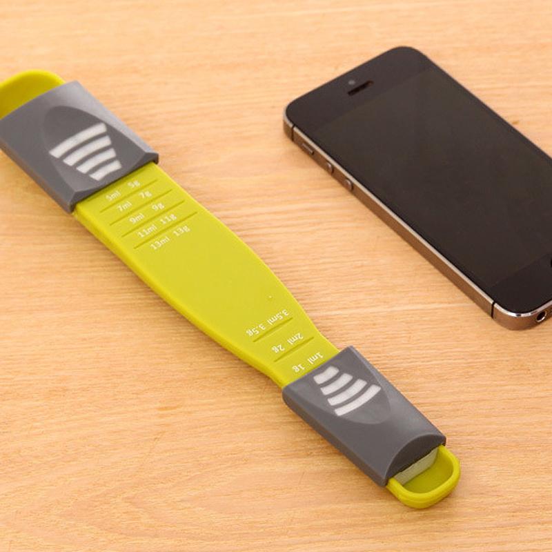 1PC Adjustable Kitchen Scales Measure Cup Double End Eight Stalls Measuring Spoon For Salt Soup Coffee Tea Powder Kitchen Gadgets